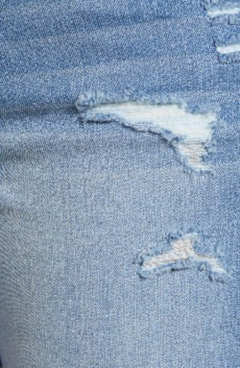 1822 Denim Ladies' Distressed Denim Roll Cuff Shorts - L and L Stuff