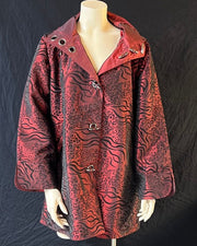 Oopéra Ladies' Reversible Metallic Tiger Print Raincoat - L and L Stuff