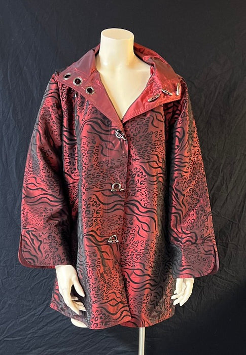 Oopéra Ladies' Reversible Metallic Tiger Print Raincoat