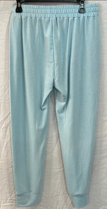 Nally & Millie Ladies' Light Blue French Terry Pull On Sweatpants with Pockets
