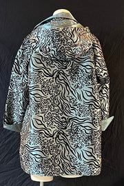 Oopéra Ladies' Reversible Metallic Tiger Print Raincoat - L and L Stuff