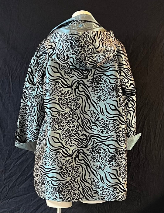 Oopéra Ladies' Reversible Metallic Tiger Print Raincoat - L and L Stuff