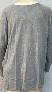 Nally & Millie Scoopneck Long Raglan Sleeve Two Tone French Terry Sweater Ivory/Cream - L and L Stuff