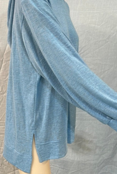 Nally & Millie Ladies' Milky Blue Hoodie With split high low hem - L and L Stuff