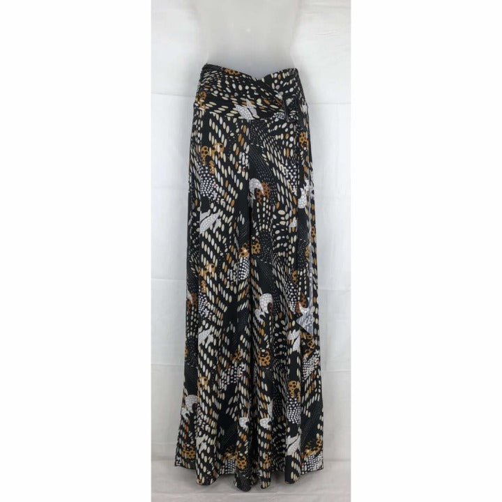 Modern Touch Womens Sash Waist Wide Leg Palazzo Pants S / Dots Pants & Shorts