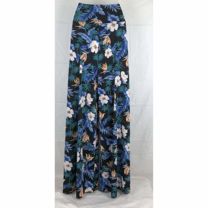 Modern Touch Womens Sash Waist Wide Leg Palazzo Pants S / Floral Pants & Shorts