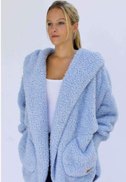 Nordic Beach Soft Cozy Body Wrap Cashmere Blue Scarves & Wraps
