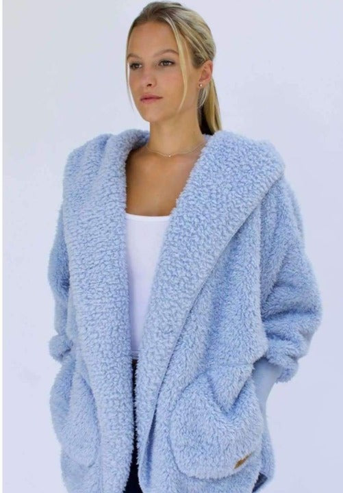 Nordic Beach Soft Cozy Body Wrap Cashmere Blue Scarves & Wraps