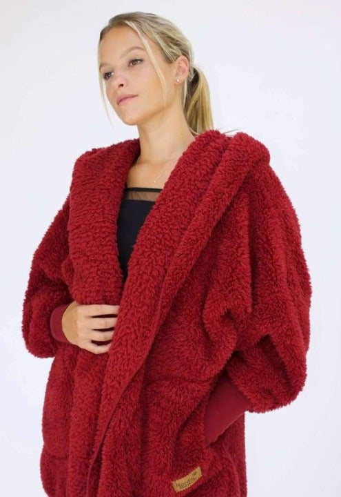 Nordic Beach Soft Cozy Body Wrap Red Velvet Scarves & Wraps