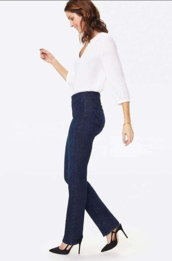 Nydj Marilyn Straight Pull-On Jeans 6 / Clean Denslowe Jeans