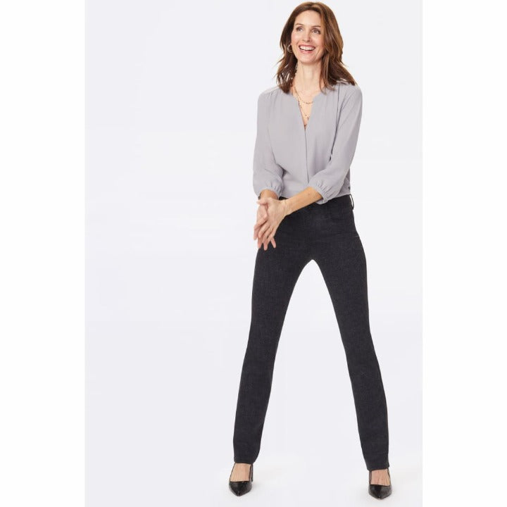 Nydj Womens Marilyn Straight Pants In Ponte Knit Herringbone Heights Jeans