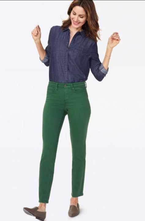 Nydj Womens Sheri Slim Jeans In Sueded Sateen 6 Jeans