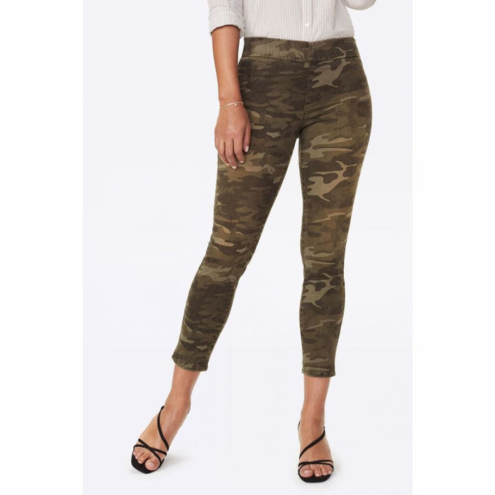 Nydj Womens Skinny Ankle Pull-On Jeans With Slit Style (Camo) 6 Jeans