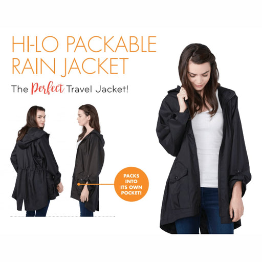 Shedrain Womens Hi-Lo Packable Rain Jacket Outerwear