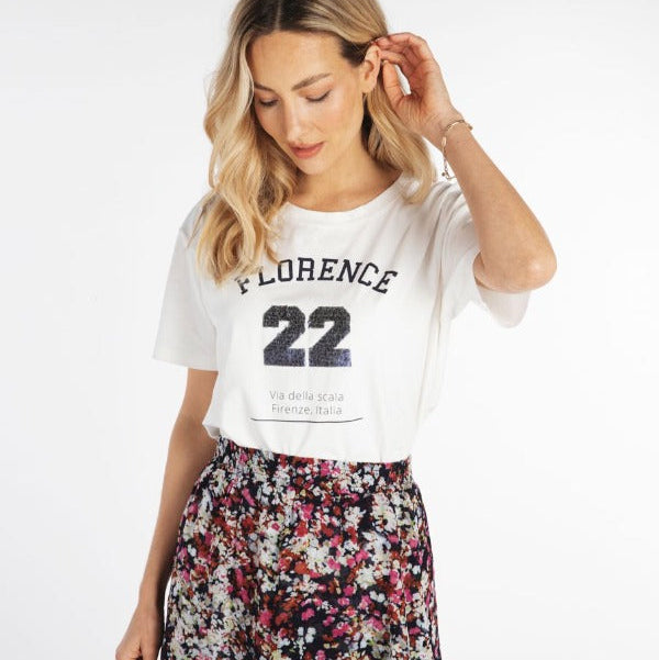 ESQIALO LADIES' T-SHIRT SEQUINS "FLORENCE" - L and L Stuff