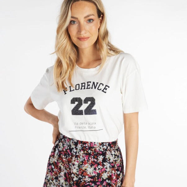 ESQIALO LADIES' T-SHIRT SEQUINS "FLORENCE" - L and L Stuff