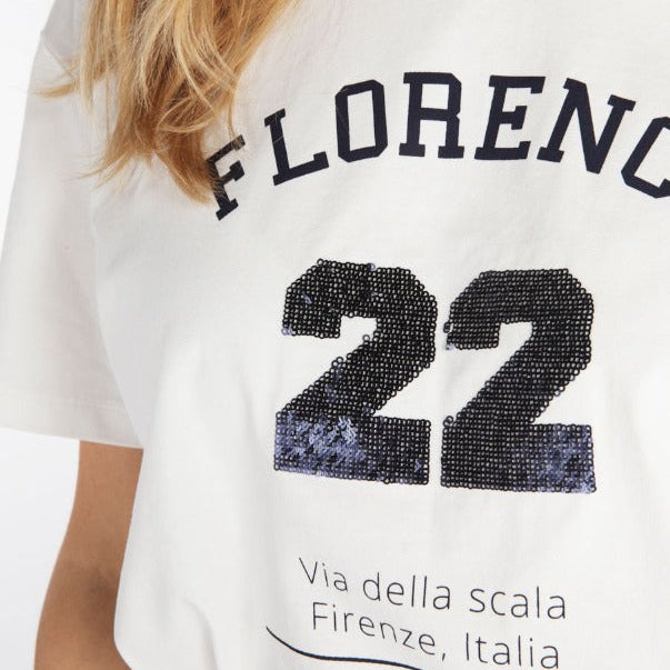 ESQIALO LADIES' T-SHIRT SEQUINS "FLORENCE" - L and L Stuff