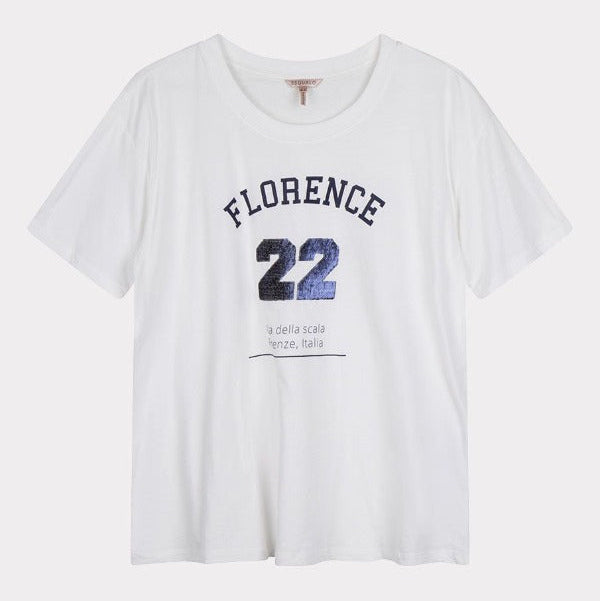 ESQIALO LADIES' T-SHIRT SEQUINS "FLORENCE" - L and L Stuff