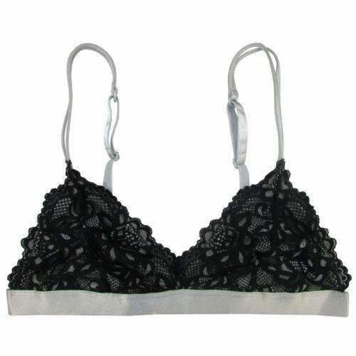 Undie Couture Lacy Twin Strap Bralette Small / Black/silver Bras & Bra Sets