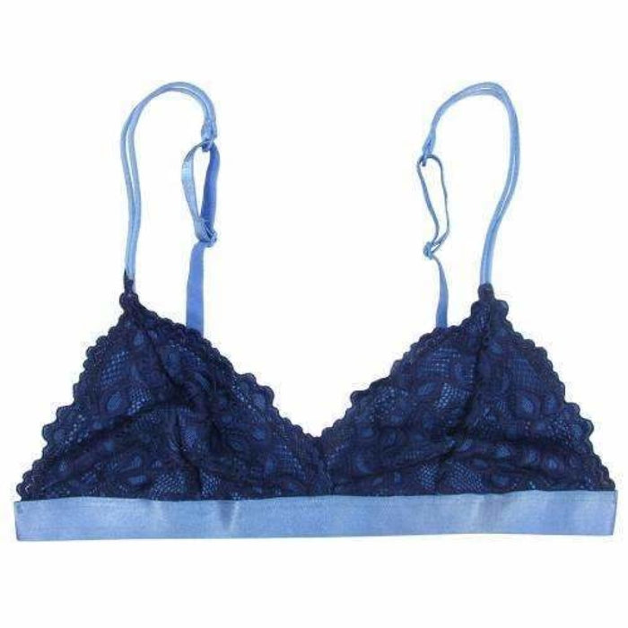 Undie Couture Lacy Twin Strap Bralette Small / Skipper Blue Bras & Bra Sets