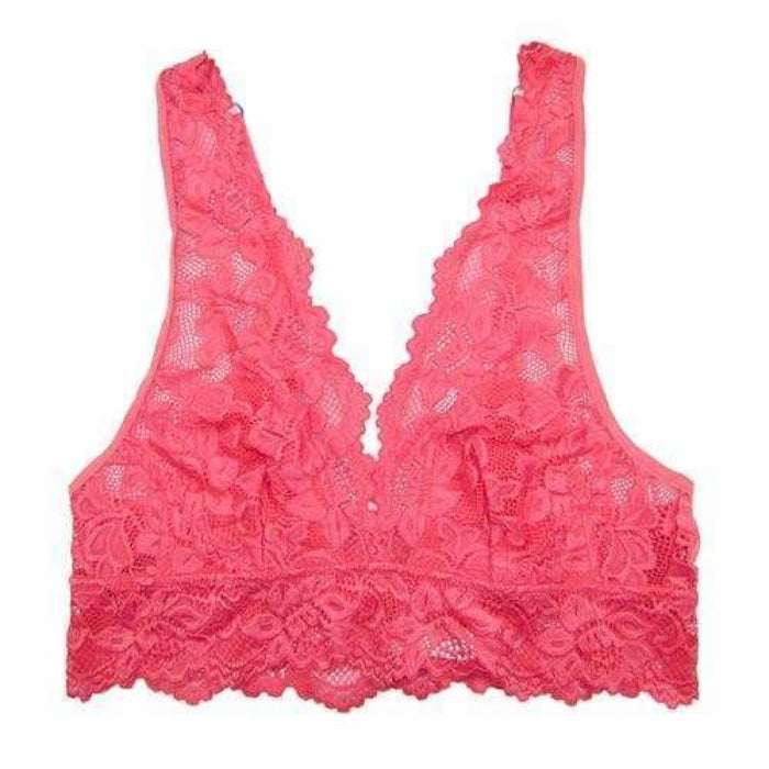 Lace Bralette for Women Lace Bralette Padded Lace Bandeau Bra with Straps  for Women Girls Top Tube Adapter Bike (Pink, One Size) : :  Fashion