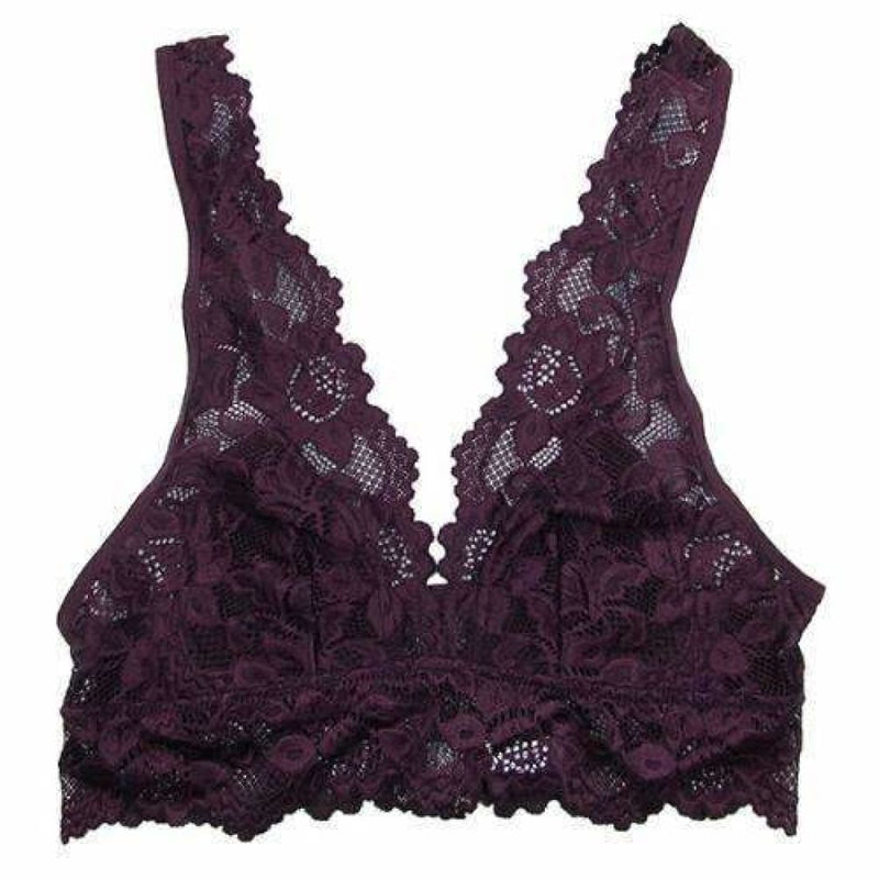Undie Couture Wide Strap Lace Bralette Small / Plum Bras & Bra Sets