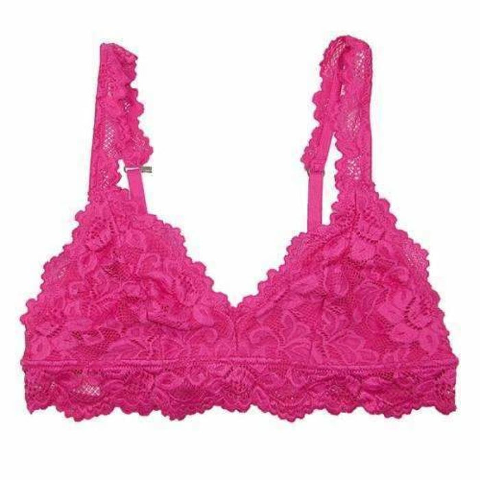 Undie Couture Womens Classic Lace Bralette Small / Hot Pink Bras & Bra Sets