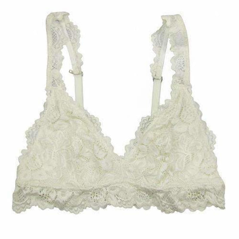 Undie Couture Womens Classic Lace Bralette Small / White Bras & Bra Sets