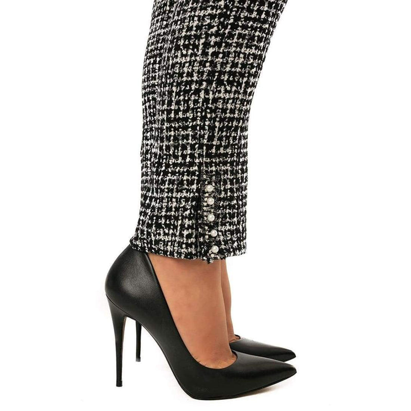 Up! Pants Slim Ankle Pants Flatten And Flatter Style 66576 Techno Chanel Color Black/white Pants