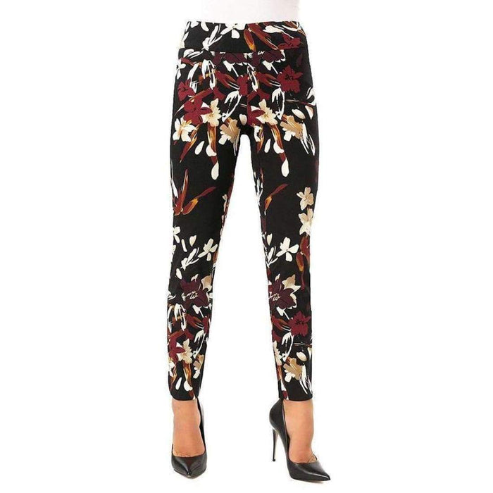 Up! Womens Petal Slit Ankle Pants Flatten And Flatter Style 66569 Techno Flora 8 Pants