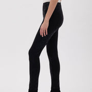 UP! Luxury Collection Women's Waxed Snakeskin Black Ponte Pant - L and L Stuff