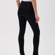 UP! Luxury Collection Women's Waxed Snakeskin Black Ponte Pant - L and L Stuff