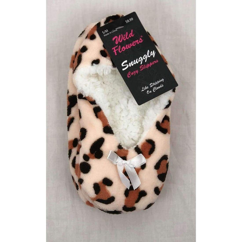 Wild Flowers Womens Super Soft Snuggly Cozy Slippers S/m / Brown Leopard Sleepwear & Robes