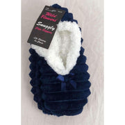 Wild Flowers Womens Super Soft Snuggly Cozy Slippers S/m / Navy Sleepwear & Robes