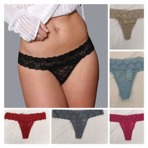 Womens Undie Couture Lace Thong Panties