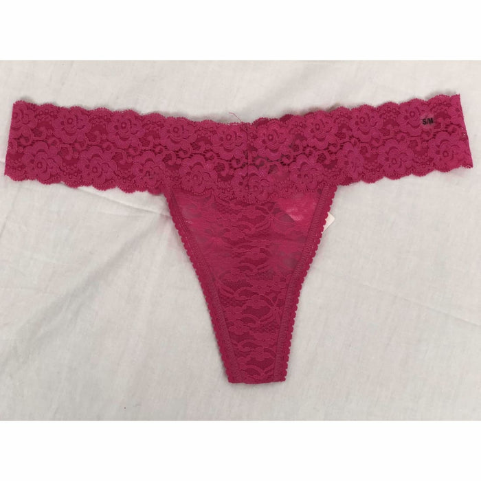 Womens Undie Couture Lace Thong Xs/s / Hot Pink Panties