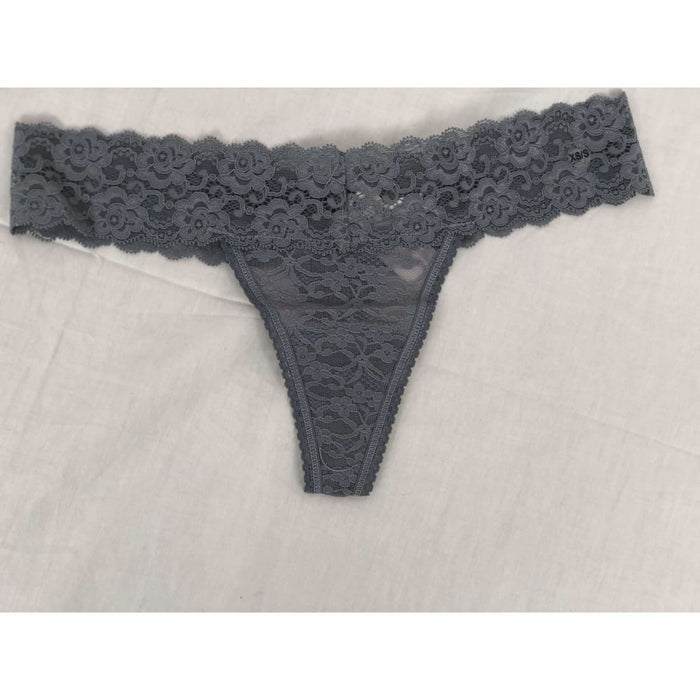Womens Undie Couture Lace Thong Xs/s / Med Grey Panties