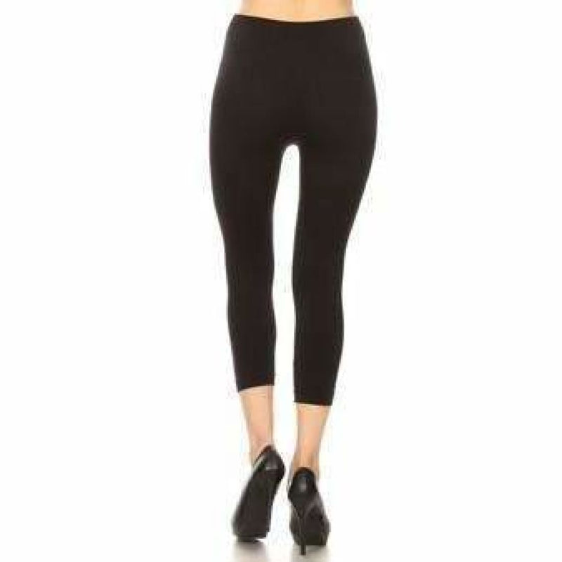 Yelete Ladies Black Ripped Skinny Capri Leggings Leggings