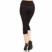 Yelete Ladies Cut Out Side Detail Capri Leggings Leggings