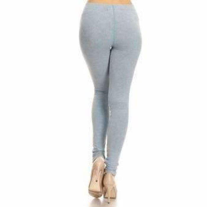 Mode Shop Fashion Women's Casual Imitation Denim Jeans Ladies Imitation  Jeans Leggings Cropped Trousers Stretch Pants Leggings