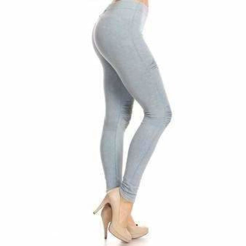 Yelete Ladies Distressed Denim Jean Leggings Leggings